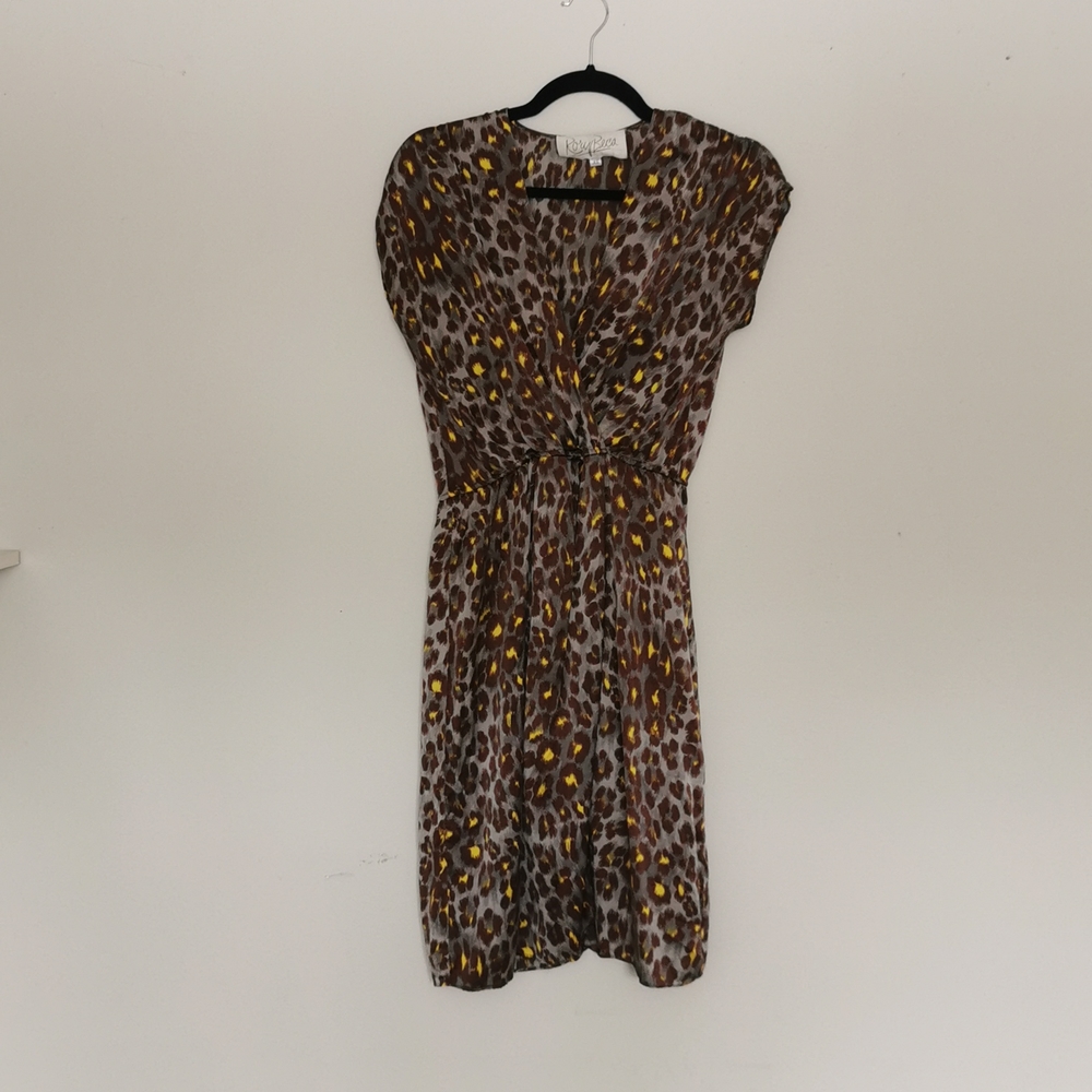 100% silk leopard dress XS